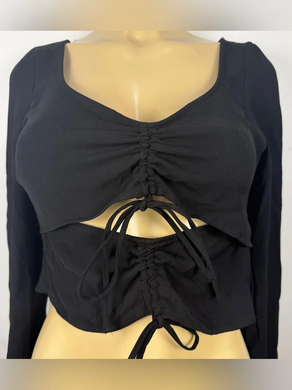 Zara Cutout Top Sz XS Whimsygoth Long Sleeves